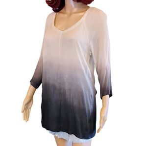 DKNY JEANS Semi-sheer Ombre Oversized Top